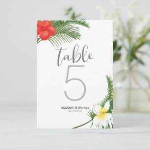 Tropische Florale Hochzeit Tischnummer ID475