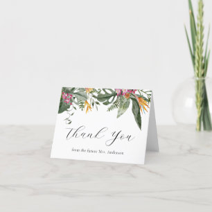 Tropische Florale Hochzeitsdusche Danke
