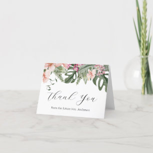Tropische Florale Hochzeitsshower-Dankeschön-Karte Dankeskarte