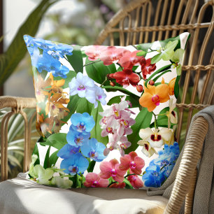 Tropische Florale Orchideen Farbige Sommer Kissen