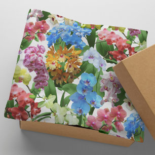 Tropische Florale Orchideen Farbige Sommer Seidenpapier