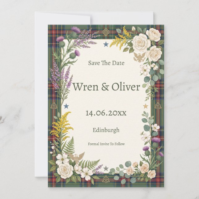 Tropische Florale Save-the-Date-Karte Save The Date (Vorderseite)