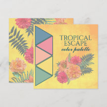 Tropische Fluchthochzeits-Farbpalette-Karte