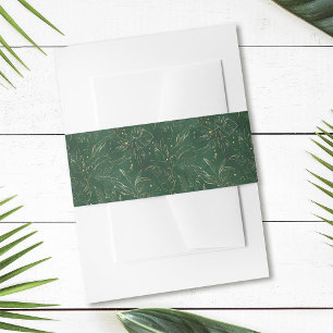Tropische Foliage Gold und Grüne Hochzeit Einladungsbanderole