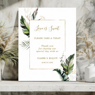 Tropische Foliage-Liebe: Sweet Dessert Bar Sign Poster