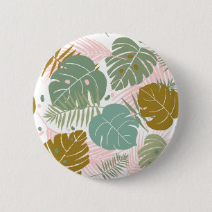 Tropische Folien - Muster aus Monstera und Palmblä Button