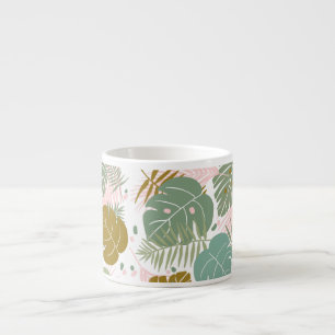 Tropische Folien - Muster aus Monstera und Palmblä Espressotasse