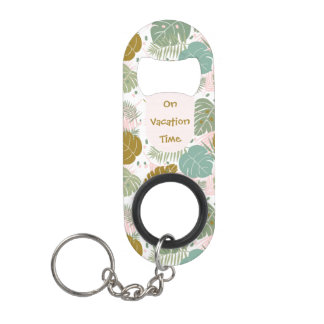 Tropische Folien - Muster aus Monstera und Palmblä Mini Flaschenöffner