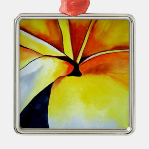 Tropische Frangipani Blume Aquarell abstrakte Kuns Ornament Aus Metall