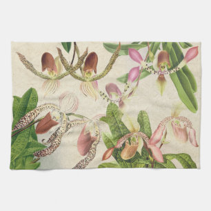 Tropische Frauenschuh-Orchideen-Blumen-Handtücher Geschirrtuch