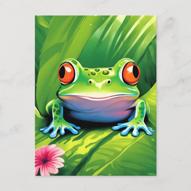Tropische Froschkunst Postkarte (Vorderseite)