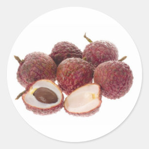 Tropische Frucht - Lychees Runder Aufkleber