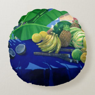 Tropische Frucht Rundes Kissen
