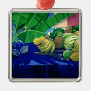 Tropische Frucht Silbernes Ornament