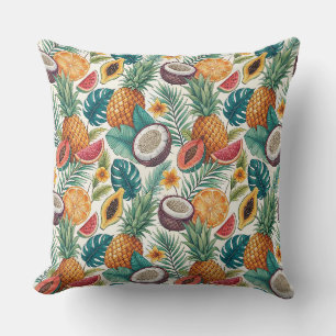 Tropische Früchte - Ananas & Melone Sommer Design Kissen