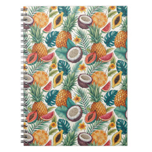 Tropische Früchte - Ananas & Melone Sommerdesign Notizblock