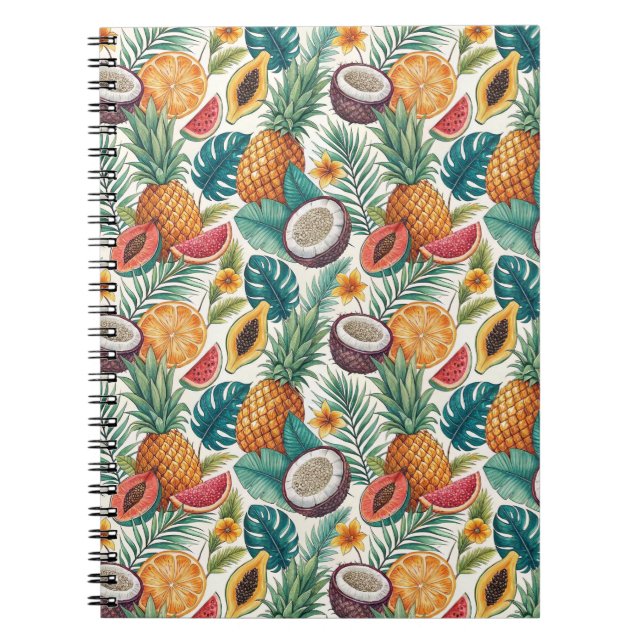 Tropische Früchte - Ananas & Melone Sommerdesign Notizblock (Vorderseite)