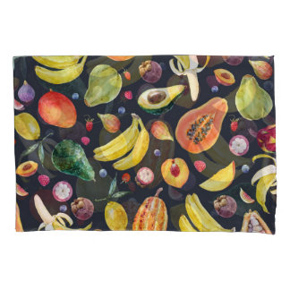 Tropische Früchte: Aquarellfarben, Muster aus Mult Kissenbezug
