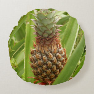 Tropische Früchte der Ananas in der Natur Rundes Kissen