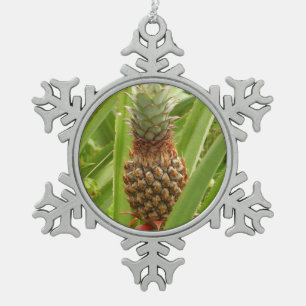 Tropische Früchte der Ananas in der Natur Schneeflocken Zinn-Ornament