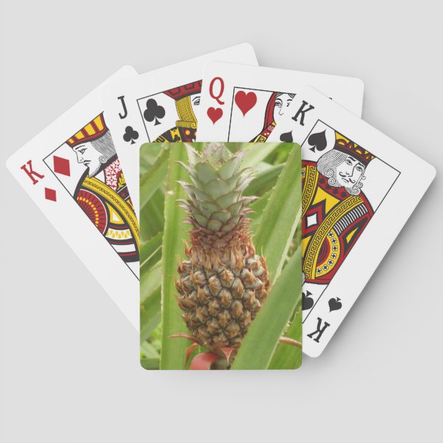 Tropische Früchte der Ananas in der Natur Spielkarten (Rückseite)