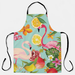 Tropische Früchte Flamingo Vintage-Muster Schürze