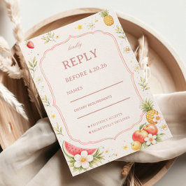 Tropische Früchte Florale Reaktion RSVP Karte