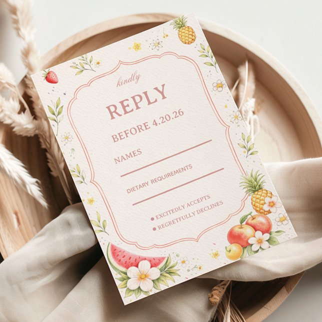 Tropische Früchte Florale Reaktion RSVP Karte (Von Creator hochgeladen)