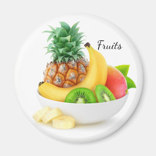 Tropische Früchte in einer Schüssel Magnet