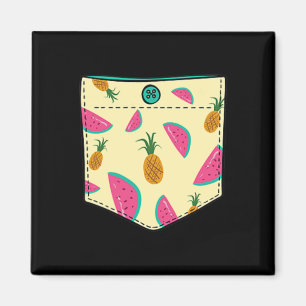 Tropische Früchte in Pocket Kawaii Hawaiian Urlaub Magnet