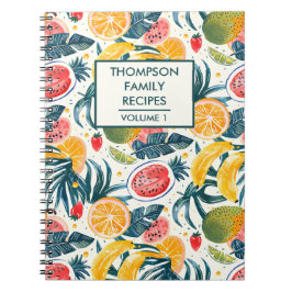 Tropische Früchte in Wasserfarbe Personalisiert Re Notizblock