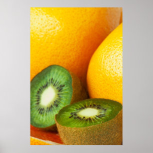 Tropische Früchte: Kiwi und Grapefruits Poster