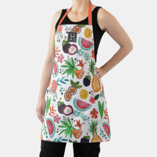 Tropische Früchte Mehrfarbig Sommer Allover Print Schürze