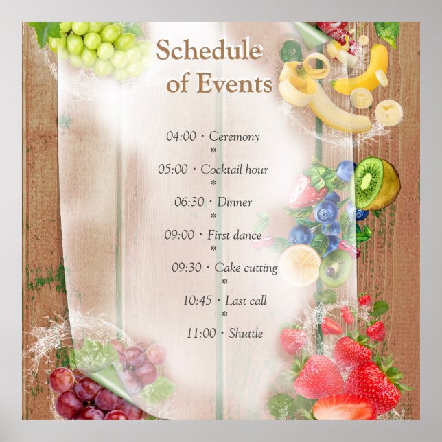 Tropische Früchte mit Mundwasser Poster (Vorne)