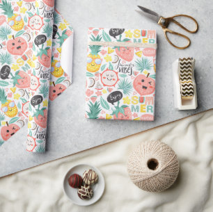 Tropische Früchte Sommerbeuteln Geschenkpapier