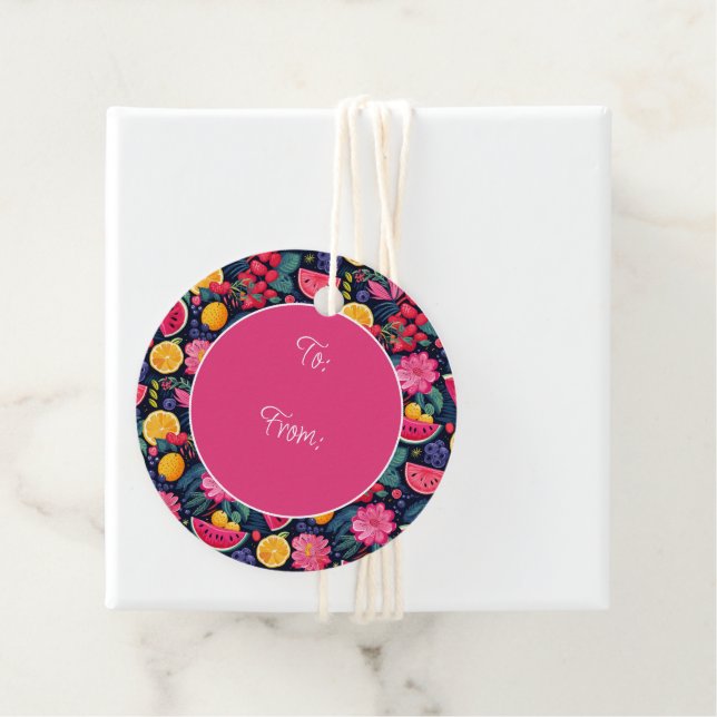 Tropische Früchte und Blume Geschenkanhänger (Beispiel)