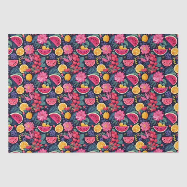 Tropische Früchte und Blume Seidenpapier (Vorderseite)