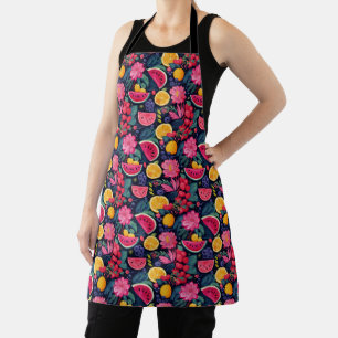Tropische Früchte und Blumen Schürze