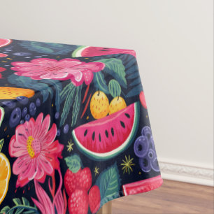 Tropische Früchte und Blumen Tischdecke