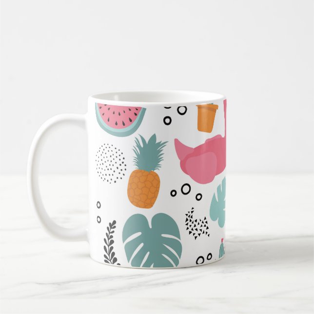Tropische Früchte: Wiederholung des Musters. Kaffeetasse (Links)