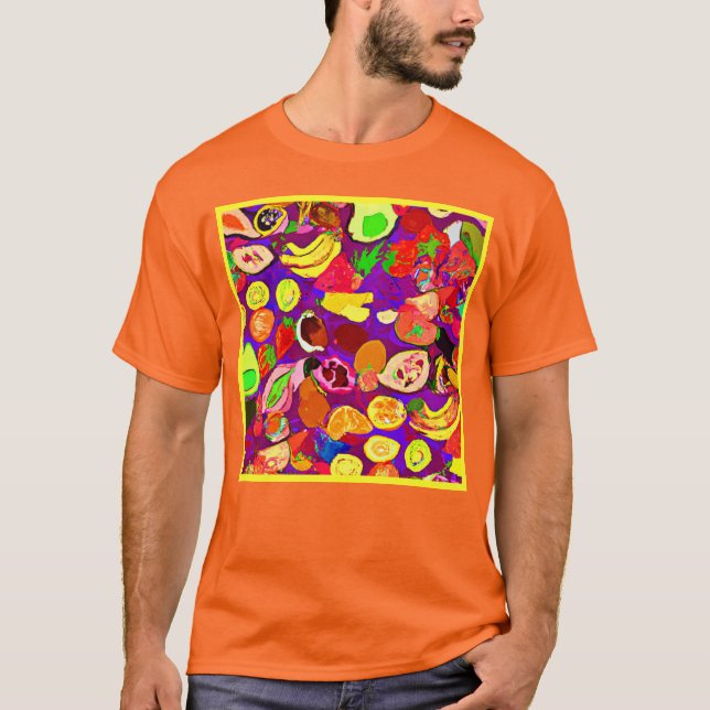 Tropische Fruchtmuster Malerei Kunst. Jetzt kaufen T-Shirt (Vorderseite)