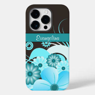 Tropische Frühlingsblumen Aqua Blue Hibiskus Case-Mate iPhone 14 Pro Hülle