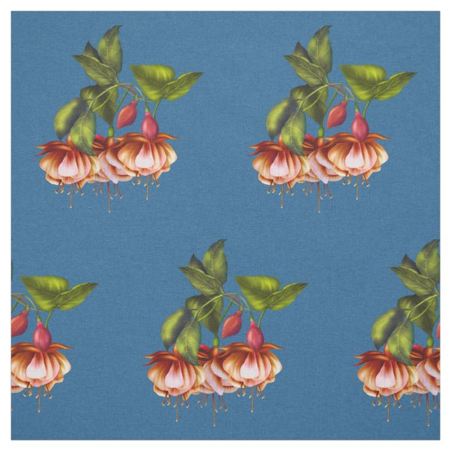Tropische Fuchsias & Hummingbird gestrichen Stoff (Muster)