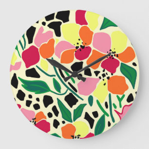Tropische Gartenpunkte Große Wanduhr