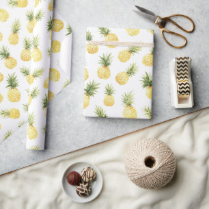 Tropische gelbe Ananas-Brautabschied Geschenkpapier