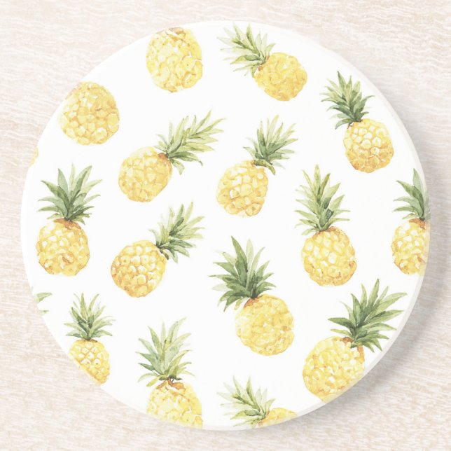 Tropische gelbe Ananas Getränkeuntersetzer (Vorne)