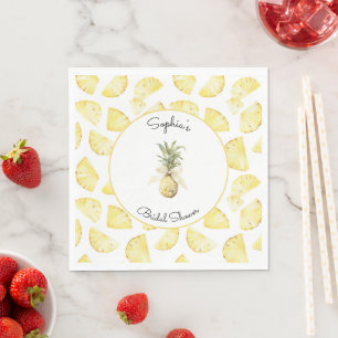 Tropische gelbe Ananas-Junggesellinnenabschied Serviette