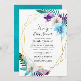 Tropische geometrische Sommerfahrt durch Dusche Einladung