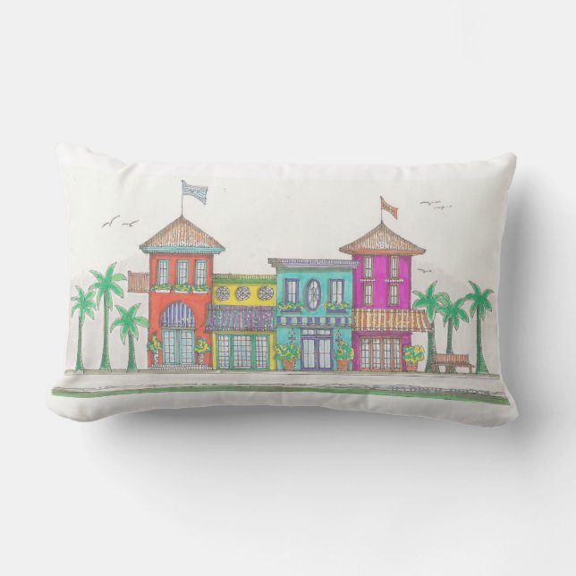 Tropische Geschäfte im Freien Kissen Für Draußen (Vorderseite)