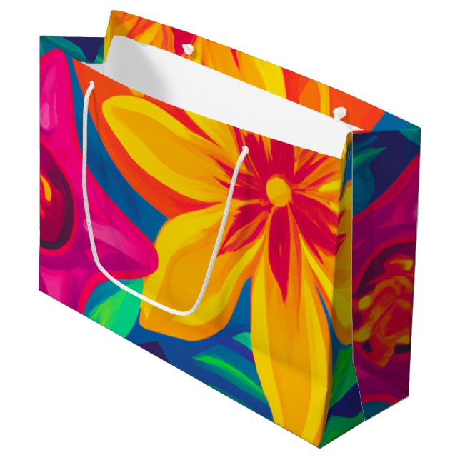 Tropische Geschenktasche Große Geschenktüte (Vorderseite Schrägansicht)